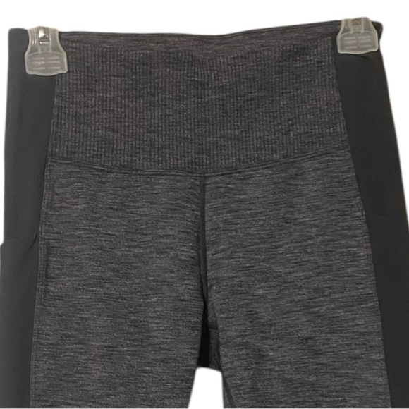 Athleta Ankle Leggings Women's Small Gray Black Mesh Activewear Stash Pockets - Picture 12 of 15